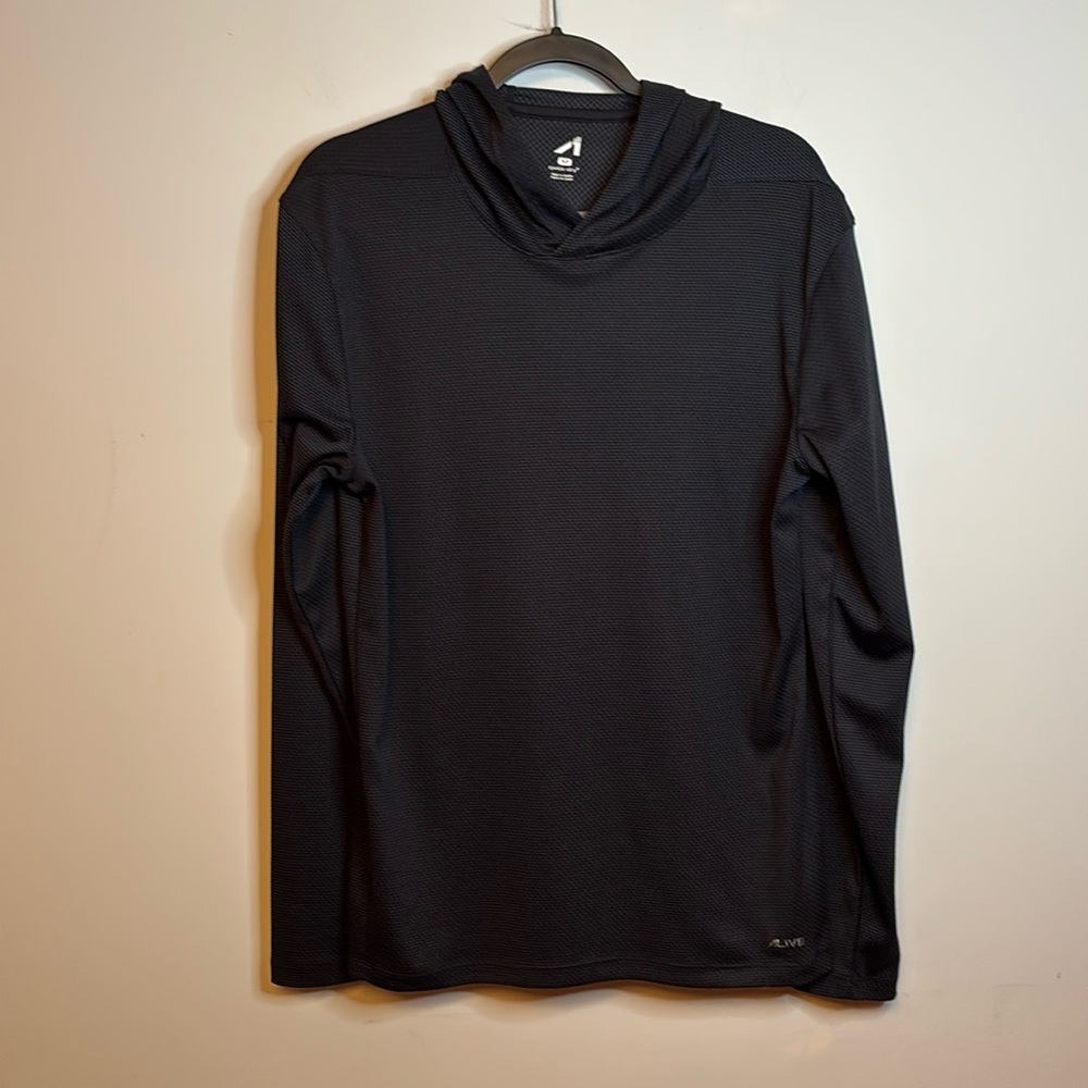 Alive, quick dry, hooded, long sleeve black jersey size M